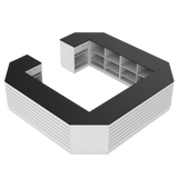 Comptoir de vente O, blanc/noir