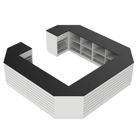 Comptoir de vente O, blanc/noir