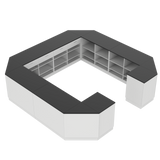 Comptoir de vente O, blanc/noir