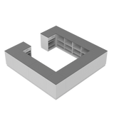 Mostrador de venta H, Blanco/Gris, (360x360)