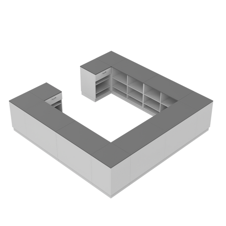 Comptoir de vente H, Blanc/Gris, (360x360)