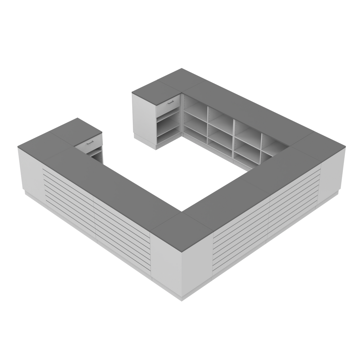 Mostrador de venta H, Blanco/Gris, (360x360)