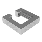 Mostrador de venta H, Blanco/Gris, (360x360)