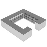 Mostrador de venta H, Blanco/Gris, (360x360)