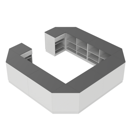 Comptoir de vente O, blanc/gris