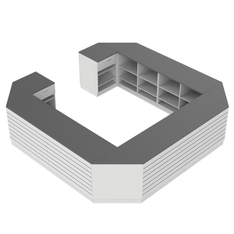 Comptoir de vente O, blanc/gris