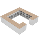 Verkaufstheken H, Weiß/Eiche,