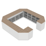 Verkaufstheken O, Weiß/Eiche