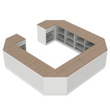 Verkaufstheken O, Weiß/Eiche