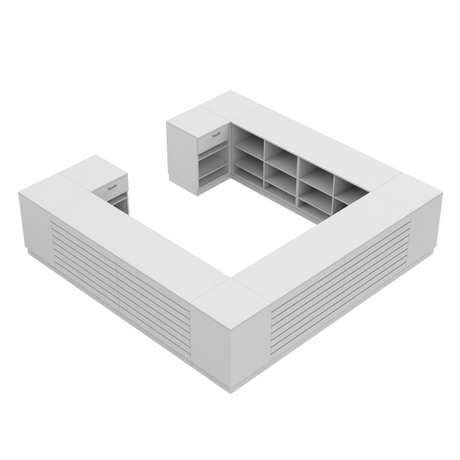 Comptoir de vente H, Blanc/Blanc, (360x360)