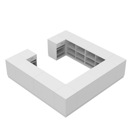 Comptoir de vente H, Blanc/Blanc, (360x360)