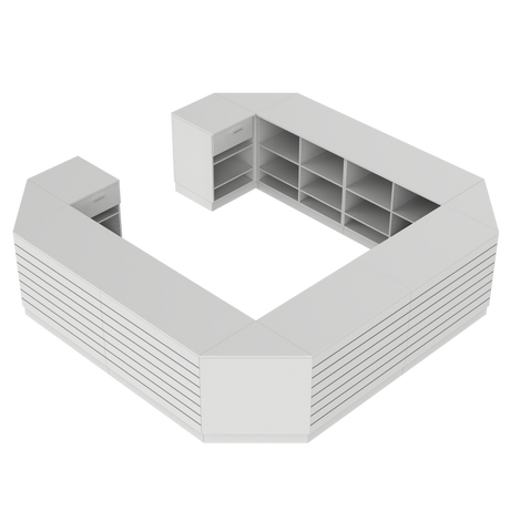 Comptoir de vente O, blanc/blanc