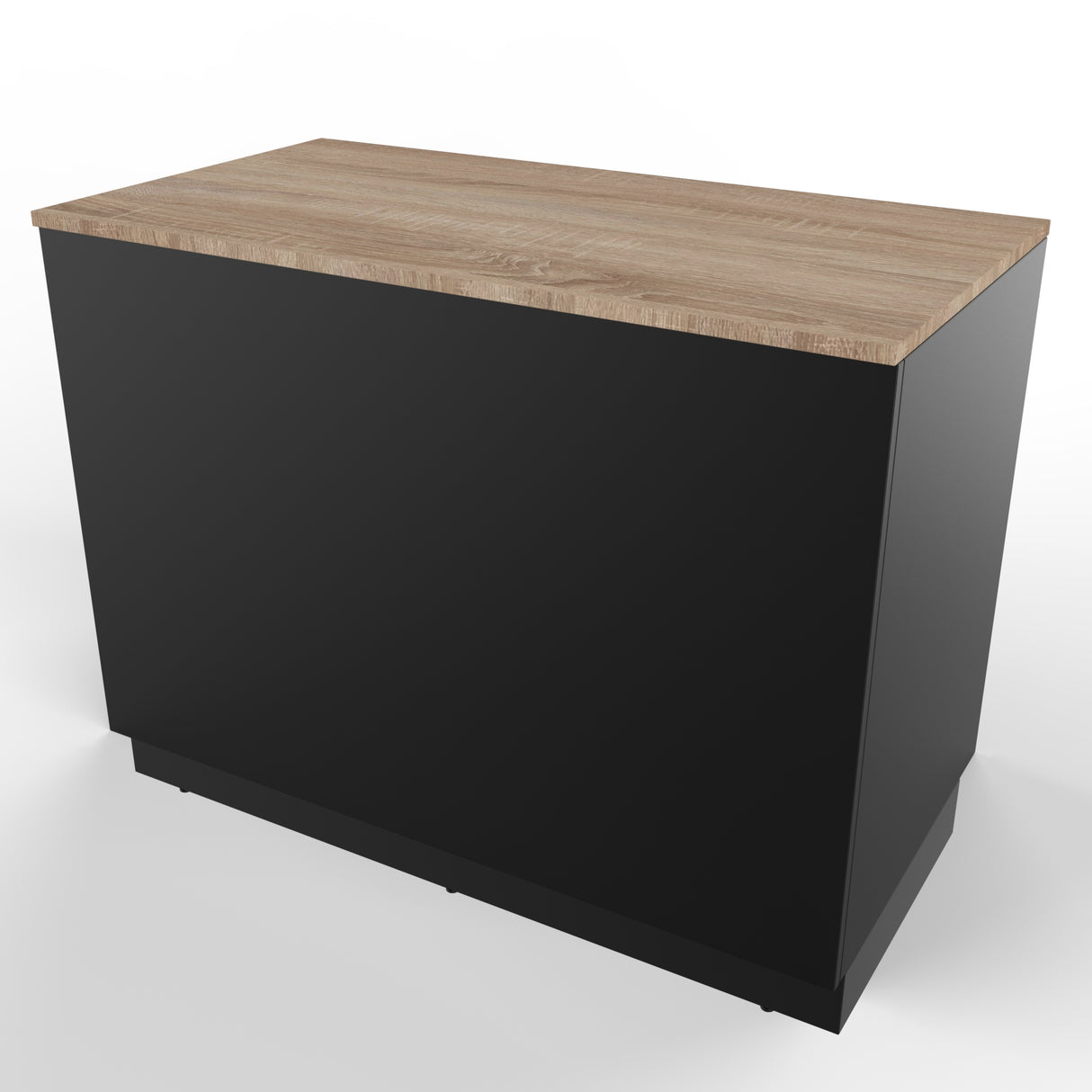 Mostrador de venta en forma de I, Negro/Roble (120x60)