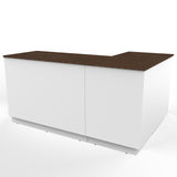 Banco vendita L-shape, Bianco/Noci (180x120)