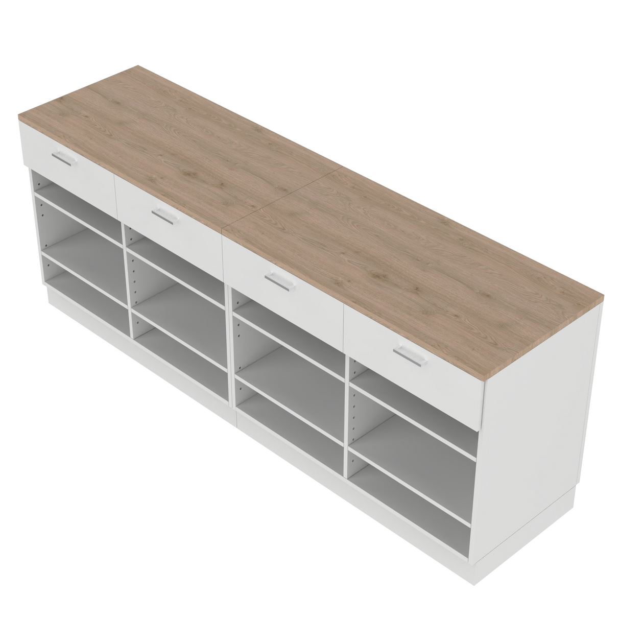 Comptoir de vente I, blanc/chêne