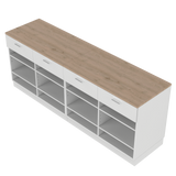 Comptoir de vente I, blanc/chêne