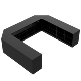 Detaljhandel Disk U-form, Svart/Svart, 300x360