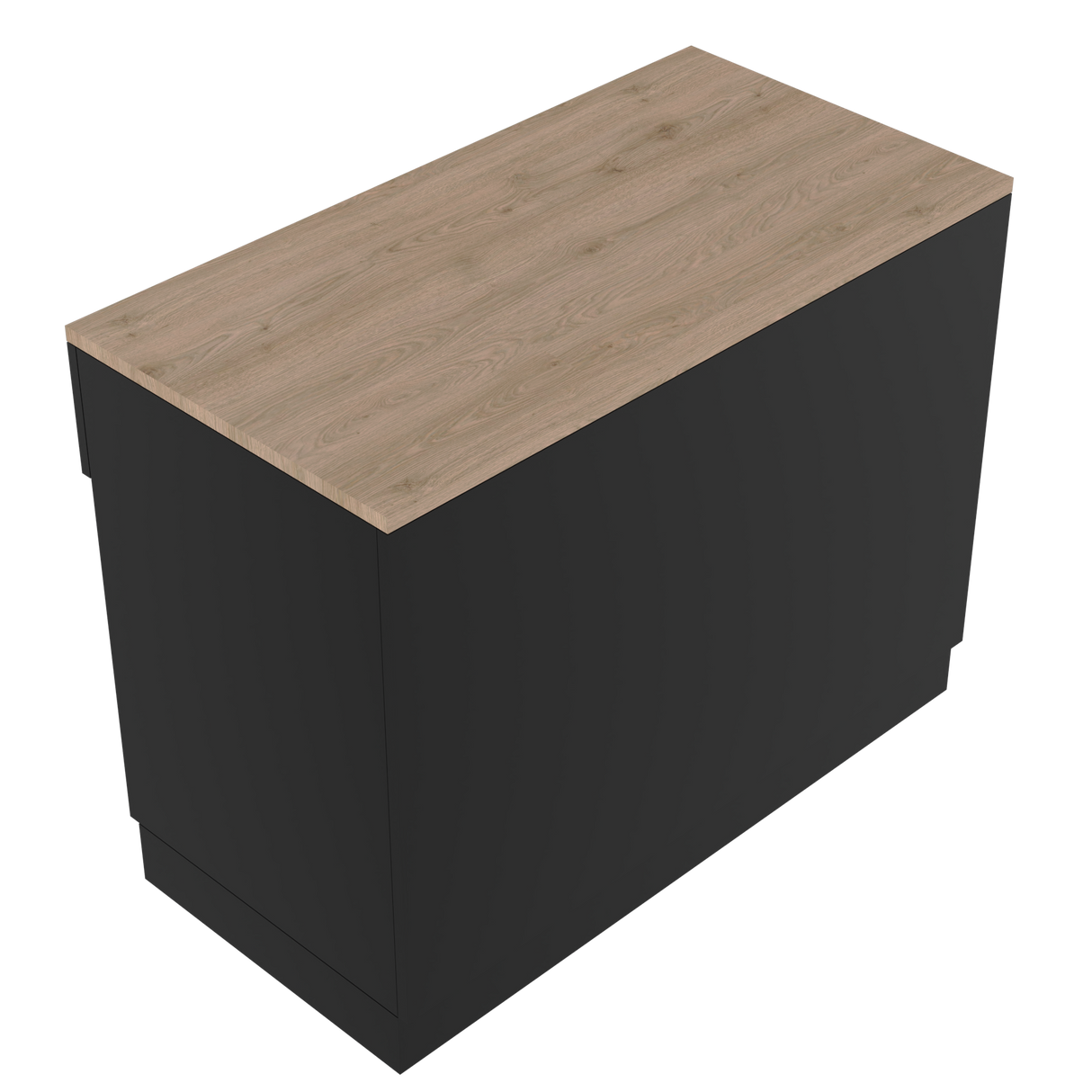 Mostrador de venta en forma de I, Negro/Roble (120x60)