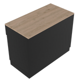 Mostrador de venta en forma de I, Negro/Roble (120x60)