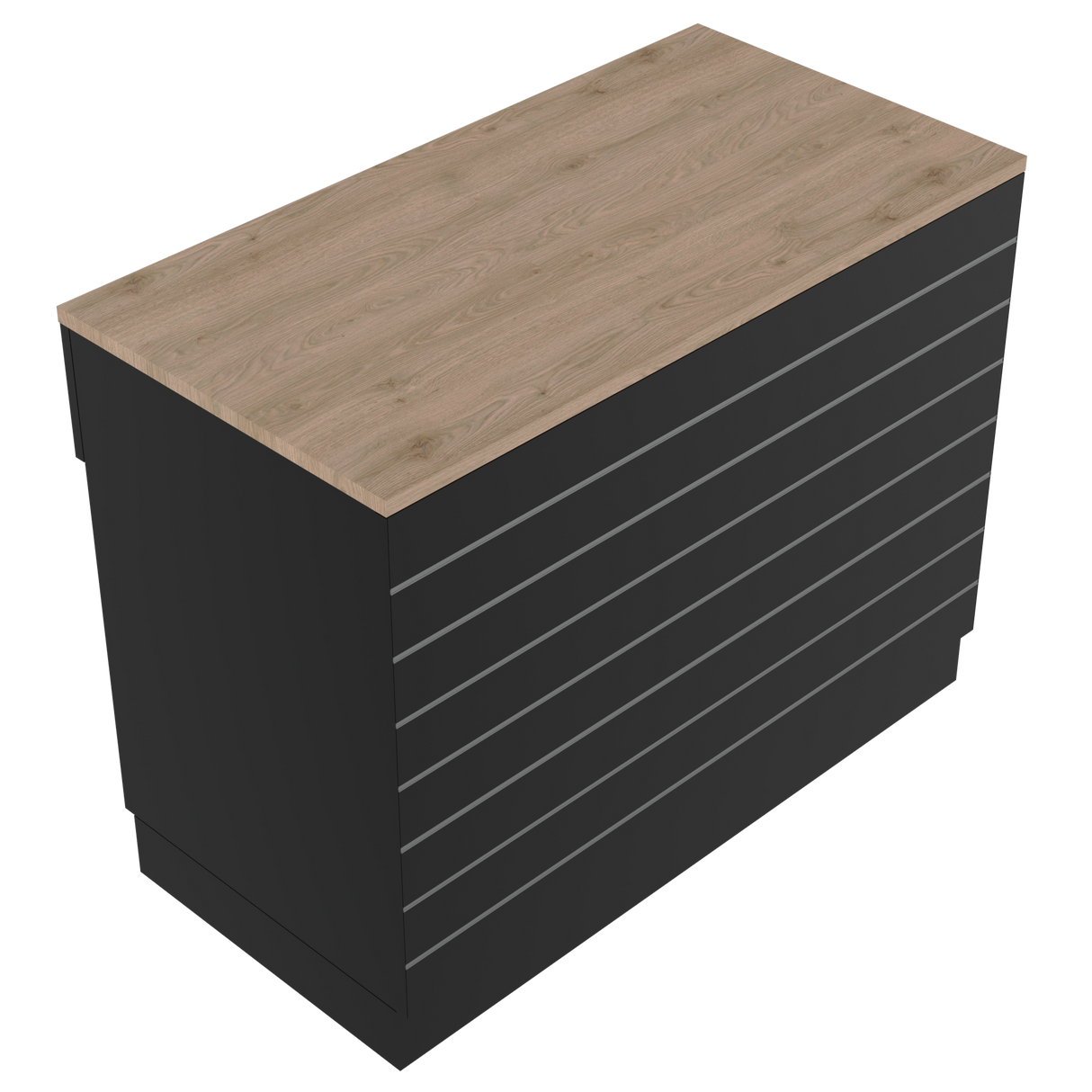 Mostrador de venta en forma de I, Negro/Roble (120x60)
