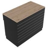 Mostrador de venta en forma de I, Negro/Roble (120x60)