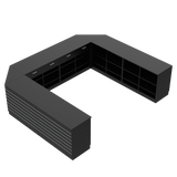 Detaljhandel Disk U-form, Svart/Svart, 300x360