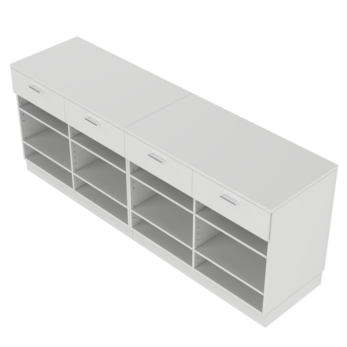 Retail Counter I-shape, White/White (240x60)